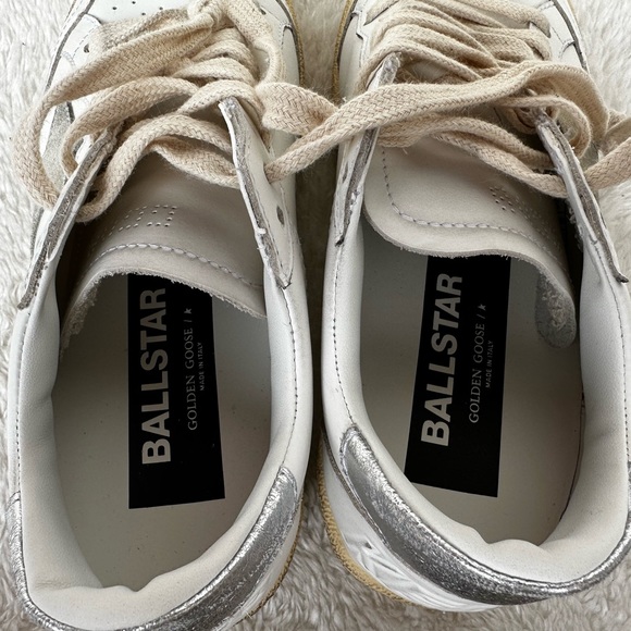 New Golden Goose Ball Star White/Ice/Silver Sneakers Size 38 - Picture 9 of 10